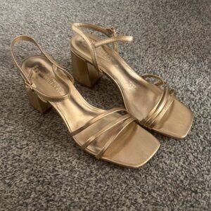 Gold Block Heels